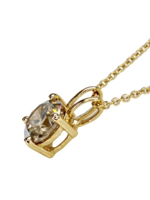 Gold women's necklace with 1.54 ct natural diamond, new