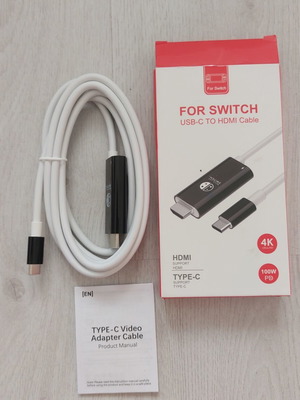 4K USB-C към HDMI кабелен адаптер нов, 100W PD за Nintendo Switch и MacBook