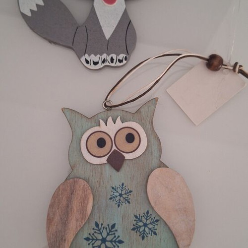 Hanging decorative animals fox and owl set of 2 like new