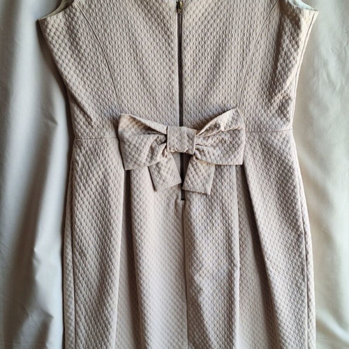 BSB Medium Beige Waffle Bow Mini Dress like new