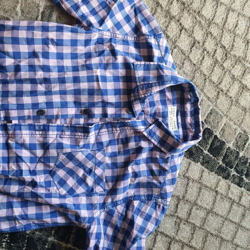 Zara kids checked shirt blue and pink used 7-8 years