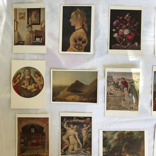 Set of 15 vintage postcards from the National Gallery London new