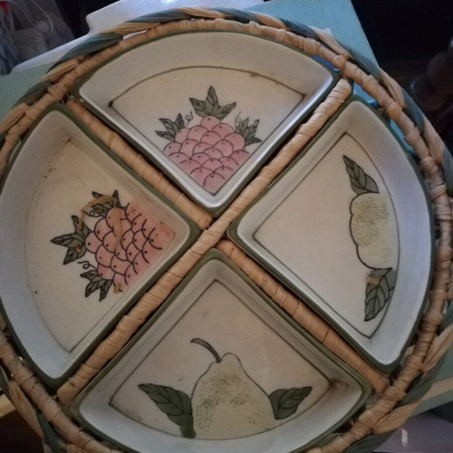 Shallow nut serving platter new 33x33