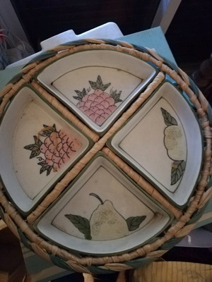 Shallow nut serving platter new 33x33