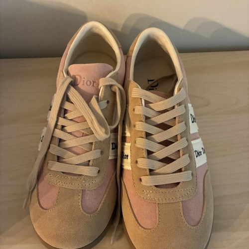 Dior ribbon sneakers new, beige and pink, size 40