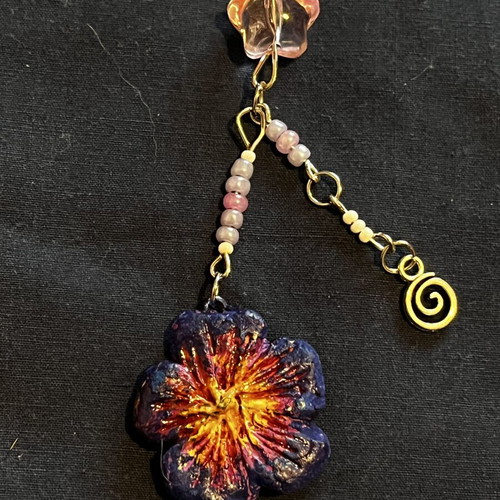 Alternative purple and blue keychain, handmade from scratch