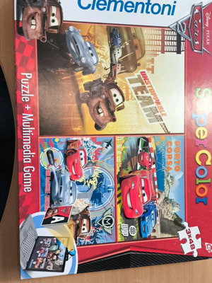 Clementoni Cars 2 SuperColor комплект пъзели с 3 пъзела по 48 части и мултимедийна игра