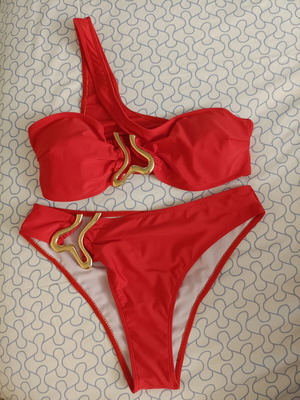 Women's bikini red size L new with gold details