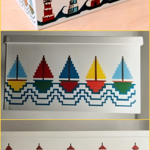 Metal storage box with nautical theme