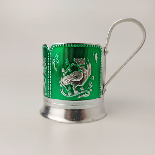 Set of 5 used USSR aluminum podstakanniki