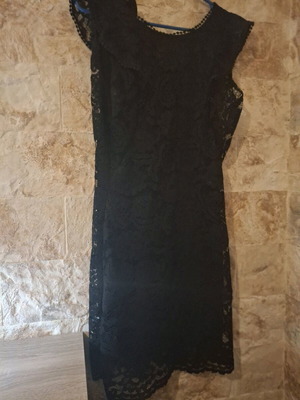 Lace mini dress black, new, size small-medium