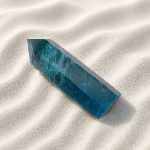 Decorative desk obelisk with apatite stone