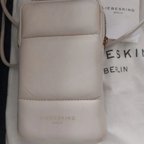 Liebeskind Berlin Tyra Leather Crossbody Mobile Pouch new, coconut color