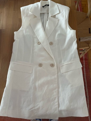 Long linen vest white new without tag