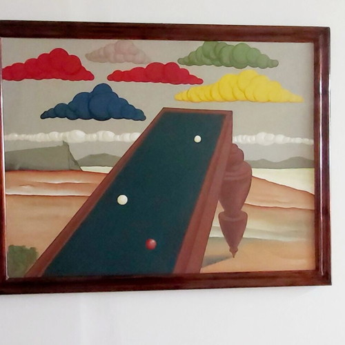 Painting on canvas like new with handmade frame 89x69 cm