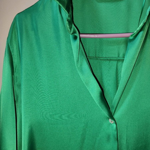 Satin shirt Zara new, green, loose fit, size S