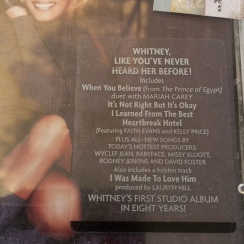 Whitney Houston My Love Is Your Love CD used, pop