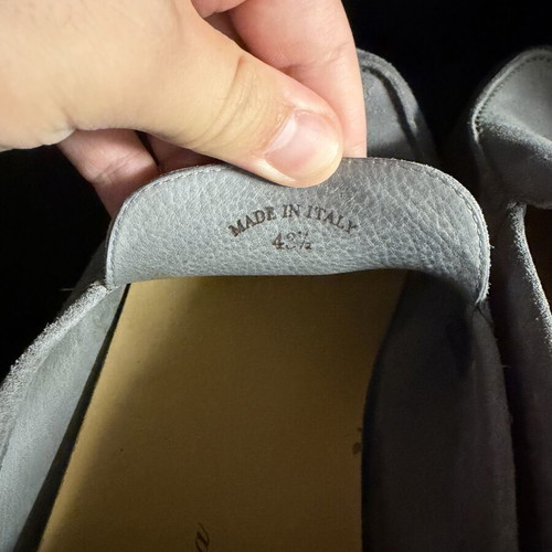 Loro Piana Summer Walks grey moccasin shoes size 43.5