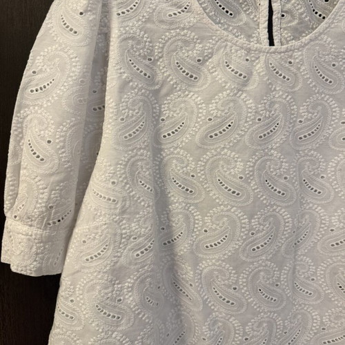Peppercorn White Blouse L with Paisley Cutwork Embroidery like new