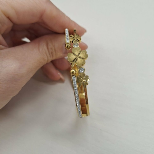 Bracelet handcuffs new, gold stainless steel