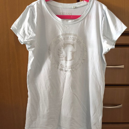 Guess turquoise t-shirt used, size S