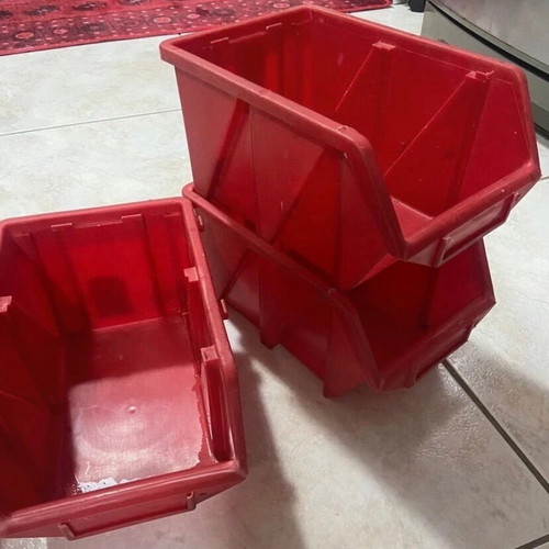 Plastic storage shelves used, pack of 5, made in Italy