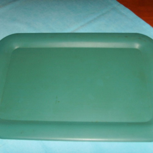 Metal serving tray used with wooden handles 43x30 cm