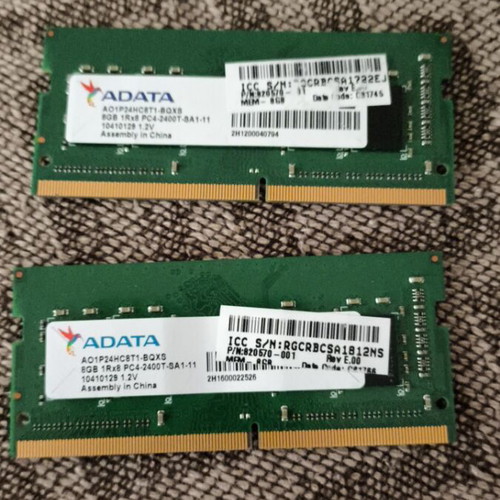 Adata 16GB (2x8GB) DDR4 2400T laptop memory used