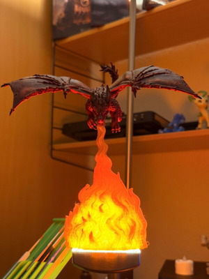Dragon 3D LED Table Lamp with Flame Effect new