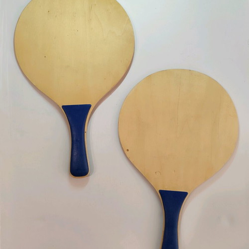 Wooden Handmade Children's Beach Rackets with Board Games like New