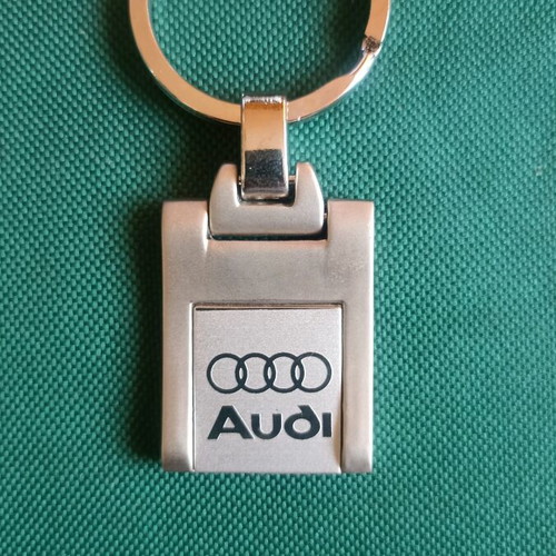 Vintage Audi metallic keychain, New Old Stock (NOS), 33g curved design