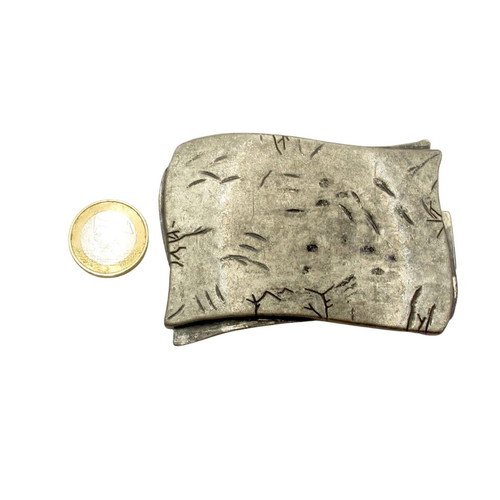 Vintage Belt Buckle Made of Solid White Metal, 1970s Style, Like New