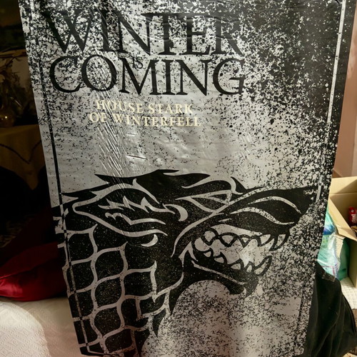 Game of Thrones Winter is Coming satin banner like new by Ikon Collectibles