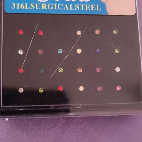 Nose earrings with ball new, each
