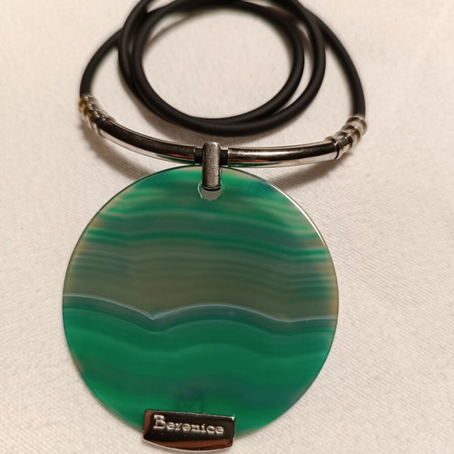 Berenice necklace with green malachite pendant new