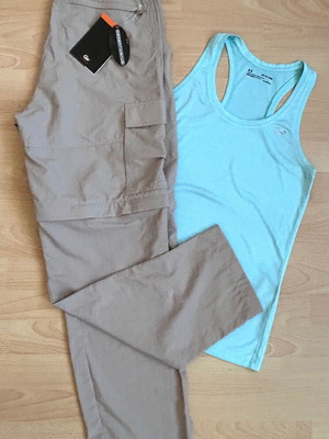 Lowe trekking pants new with Under Armour top S/M
