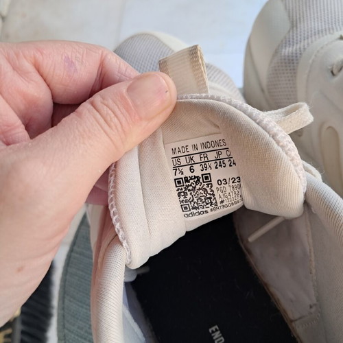 Adidas X_PLRPHASE women's athletic shoes used, white with pink and blue details, size 39 1/3