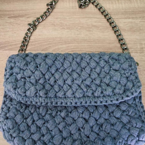 Handmade shoulder bag blue, new