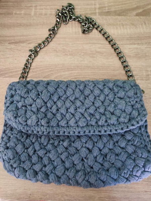 Handmade shoulder bag blue, new