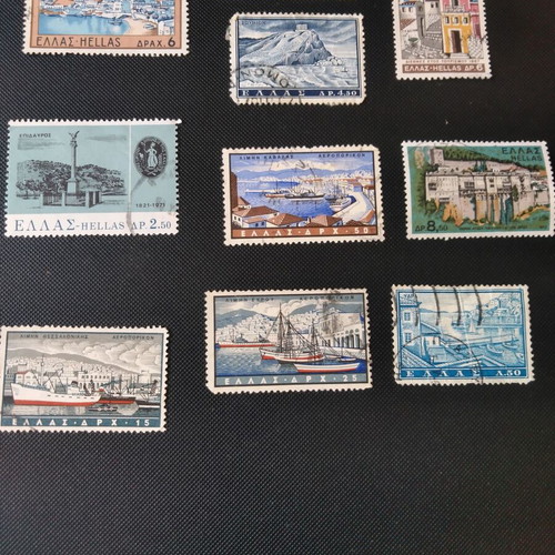 Stamps used, pack of 10, Greece