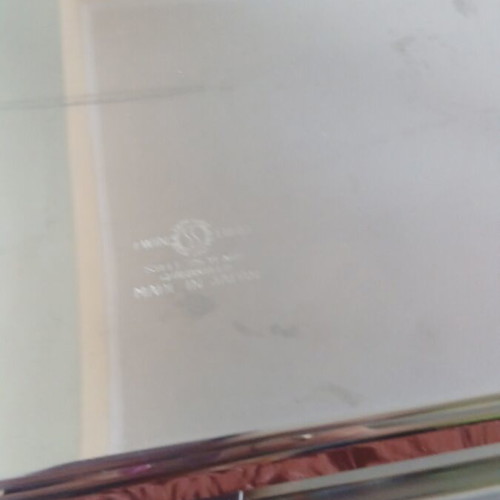 Stainless Steel Serving Trays like new, set of 2 with gold design