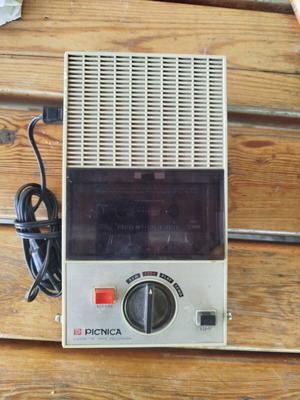 Picnica P-71AC vintage portable cassette recorder used, 1970s-80s