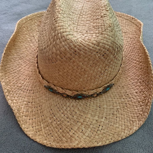 Western women's straw hat like new, beige, XL size
