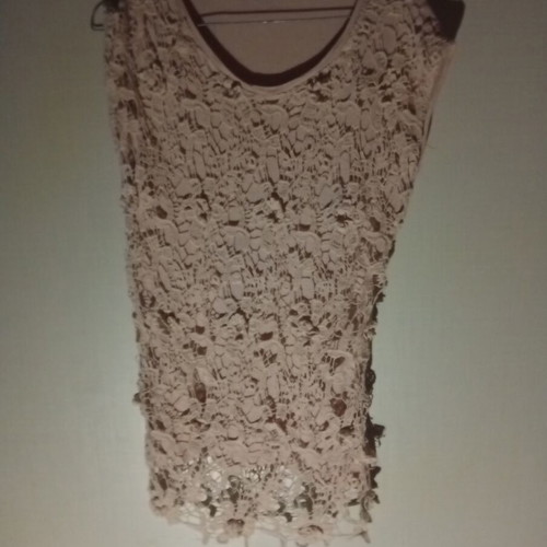 Yessica Pink Lace Blouse Tunic new, floral lace overlay