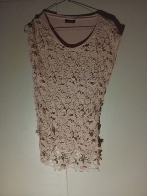 Yessica Pink Lace Blouse Tunic new, floral lace overlay
