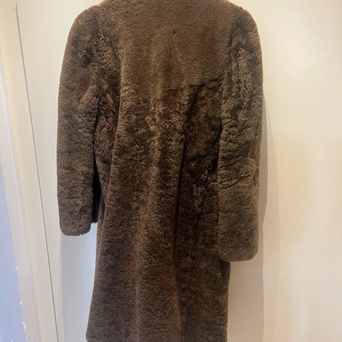 Vintage handmade fur coat used, brown, size S/M