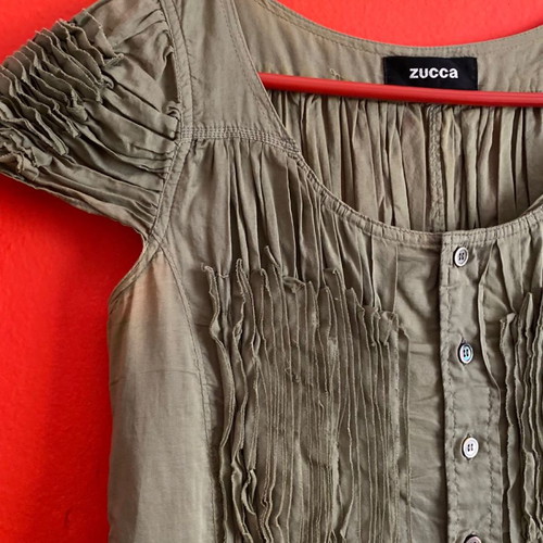 Zucca linen khaki dress M 100% cotton new
