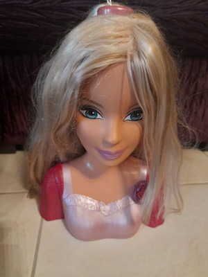 Barbie head used for hairstyling