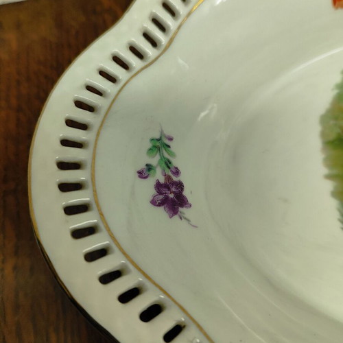 Vintage porcelain Bavaria platter with duck design used