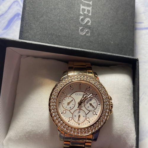 Guess wristwatch new, women's, pink and gold